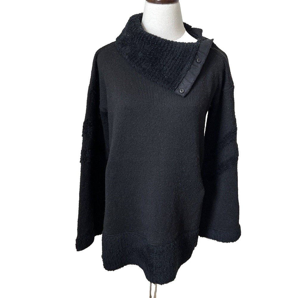 Smartwool Womens Funnel neck Sweater Sz Medium‎ Lodge Black Wool Blend SW016478 - Picture 3 of 15